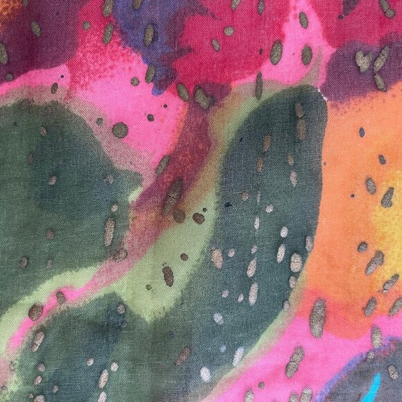 Berkshire Colorful Abstract Print 100% Polyester Scarf Made in India Multi Color - Picture 6 of 10